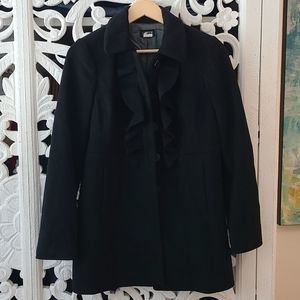 Gap Vintage lined Ruffled Pea Coat size 6